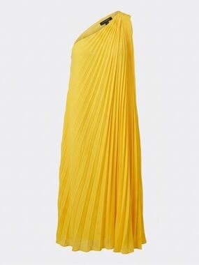 Banana Republic Asymmetrical Pleated Yellow Skirt
